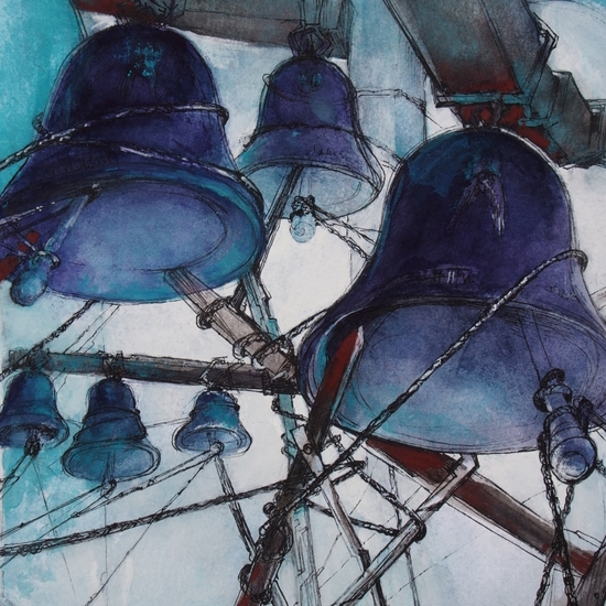 Russland, Aquarell, Holzschnitt